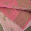 Pink Banarasi Weave Saree with Floral Blouse